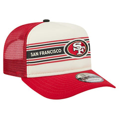 San Francisco 49ers New Era Youth Banner 9FIFTY A-Frame Adjustable Trucker Hat - Cream/Scarlet sale
