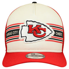 Kansas City Chiefs New Era Youth Banner 9FIFTY A-Frame Adjustable Trucker Hat - Cream/Red on sale