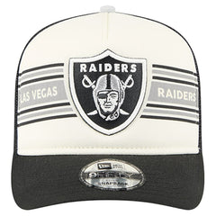 Las Vegas Raiders New Era Youth Banner 9FIFTY A-Frame Adjustable Trucker Hat - Cream/Black online