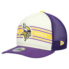 Minnesota Vikings New Era Youth Banner 9FIFTY A-Frame Adjustable Trucker Hat - Cream/Purple cheap