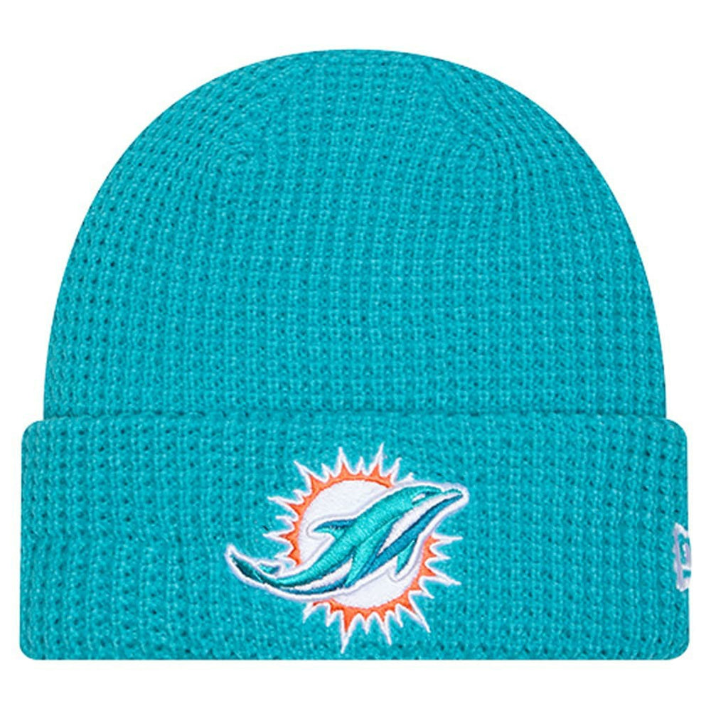 Miami Dolphins New Era Youth Waffle Cuffed Knit Hat - Aqua outlet