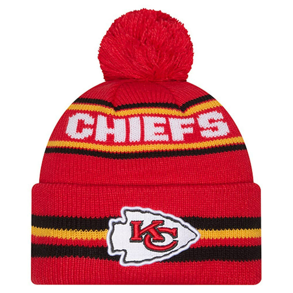 Kansas City Chiefs New Era Youth Classic Cuffed Knit Hat with Pom - Red online
