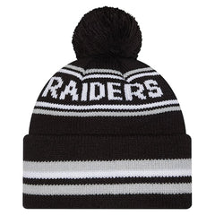 Las Vegas Raiders New Era Youth Classic Cuffed Knit Hat with Pom - Black discount