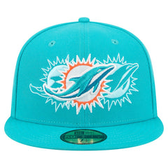 Miami Dolphins New Era Tri-Hit 59FIFTY Fitted Hat - Aqua online