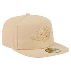 Miami Dolphins New Era Color Pack A-Frame 59FIFTY Fitted Hat - Light Beige outlet