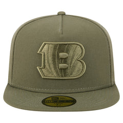 Cincinnati Bengals New Era Color Pack A-Frame 59FIFTY Fitted Hat - Olive for sale