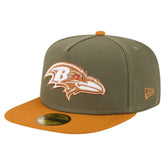 Baltimore Ravens New Era Color Pack A-Frame 59FIFTY Fitted Hat - Olive/Brown on sale