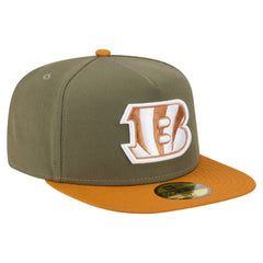 Cincinnati Bengals New Era Color Pack A-Frame 59FIFTY Fitted Hat - Olive/Brown for sale