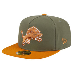 Detroit Lions New Era Color Pack A-Frame 59FIFTY Fitted Hat - Olive/Brown sale
