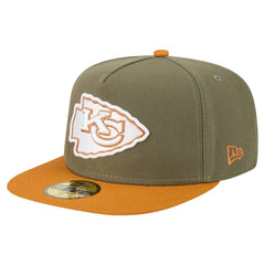 Kansas City Chiefs New Era Color Pack A-Frame 59FIFTY Fitted Hat - Olive/Brown for sale