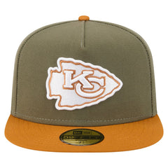 Kansas City Chiefs New Era Color Pack A-Frame 59FIFTY Fitted Hat - Olive/Brown for sale