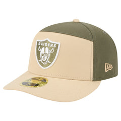 Las Vegas Raiders New Era Two-Tone Color Pack Split Panel 59FIFTY Fitted Hat - Light Beige/Olive on sale