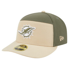 Miami Dolphins New Era Two-Tone Color Pack Split Panel 59FIFTY Fitted Hat - Light Beige/Olive outlet