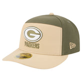 Green Bay Packers New Era Two-Tone Color Pack Split Panel 59FIFTY Fitted Hat - Light Beige/Olive discount