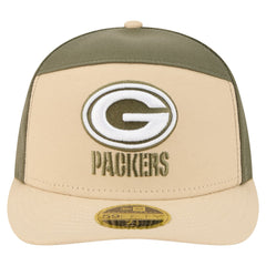 Green Bay Packers New Era Two-Tone Color Pack Split Panel 59FIFTY Fitted Hat - Light Beige/Olive discount