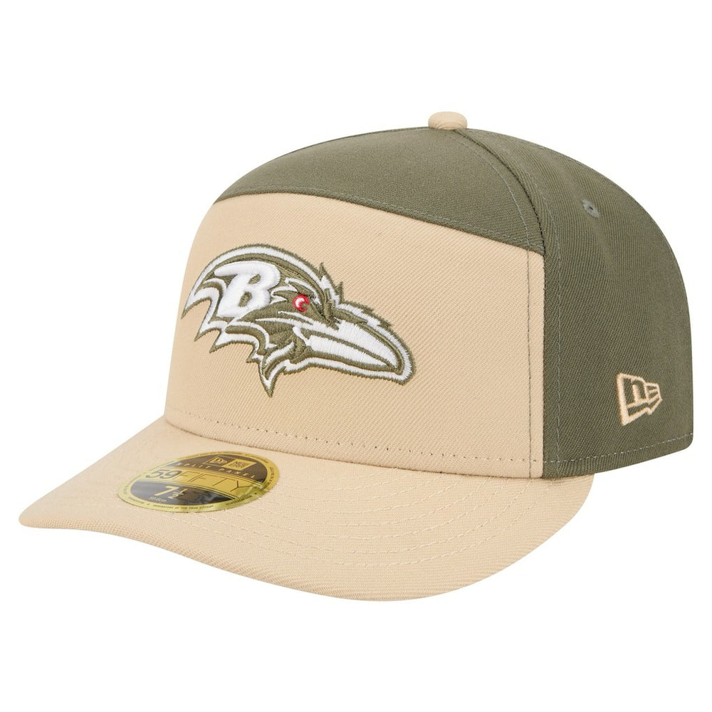 Baltimore Ravens New Era Color Pack Split Panel 59FIFTY Fitted Hat - Light Beige/Olive sale