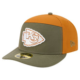 Kansas City Chiefs New Era Two-Tone Color Pack Split Panel 59FIFTY Fitted Hat - Olive/Brown outlet