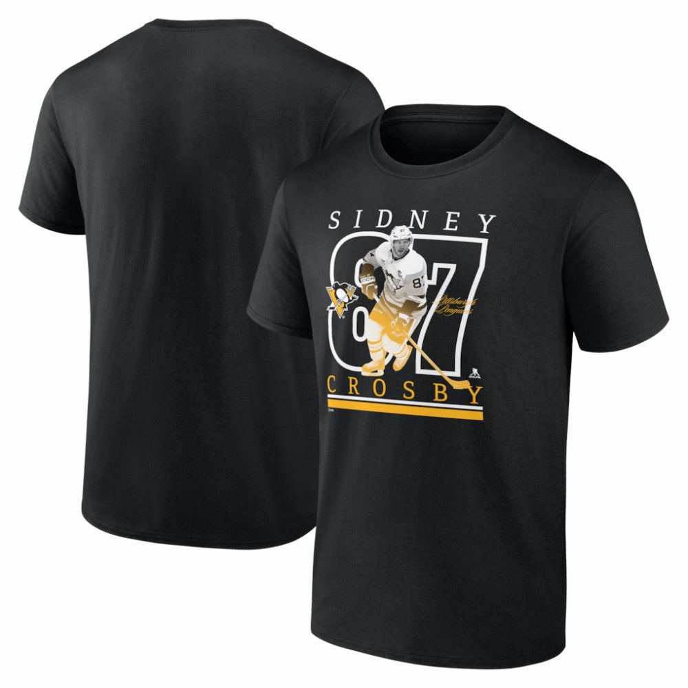 Sidney Crosby Pittsburgh Penguins Fanatics Authentic Stack Name & Number T-Shirt - Black T-shirts