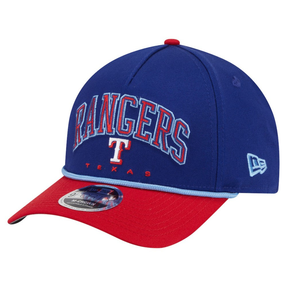 Texas Rangers Arch 9FORTY A-Frame M-Crown Adjustable Hat Royal/Red