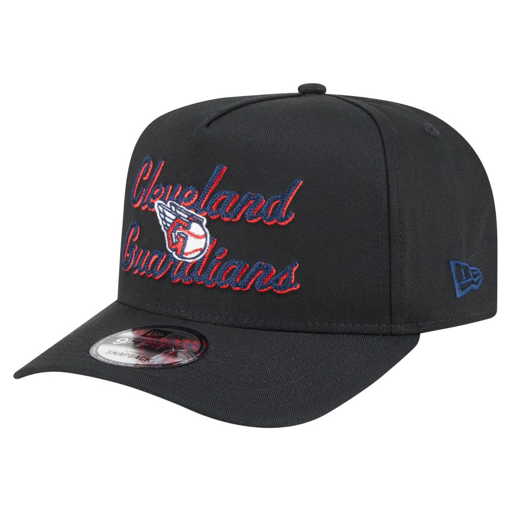 Cleveland Guardians Chainstitch 9FIFTY A-Frame Snapback Hat Black