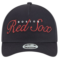 Boston Red Sox Women's Metallic A-Frame 9FORTY Adjustable Hat Navy