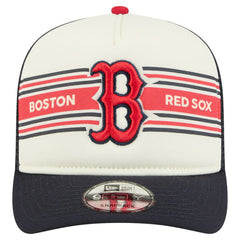 Boston Red Sox Banner A-Frame 9FIFTY Trucker Snapback Hat Cream/Navy