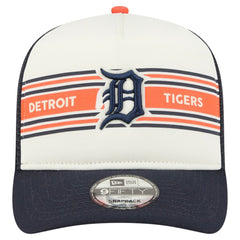 Detroit Tigers Banner A-Frame 9FIFTY Trucker Snapback Hat Cream/Navy