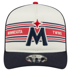 Minnesota Twins Banner A-Frame 9FIFTY Trucker Snapback Hat Cream/Navy