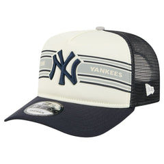 New York Yankees Banner A-Frame 9FIFTY Trucker Snapback Hat Cream/Navy