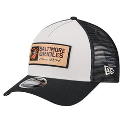 Baltimore Orioles Text A-Frame Trucker 9FORTY Hat Stone/Black