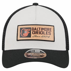 Baltimore Orioles Text A-Frame Trucker 9FORTY Hat Stone/Black