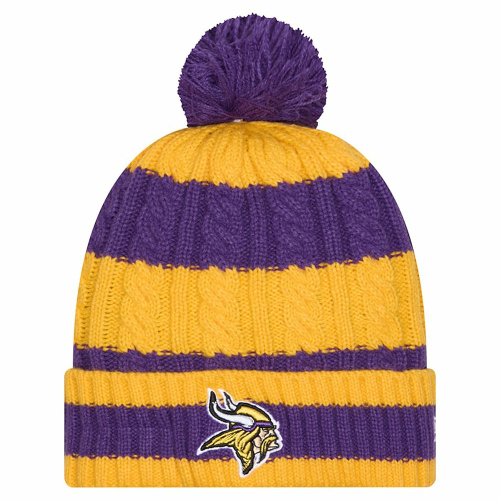 Minnesota Vikings New Era Women's Braided Cuffed Knit Hat with Pom - Purple sale