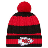 Kansas City Chiefs New Era Women's Braided Cuffed Knit Hat with Pom - Red discount