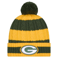 Green Bay Packers New Era Women's Braided Cuffed Knit Hat with Pom - Green online