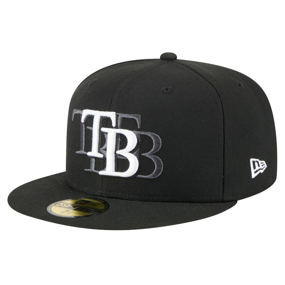 Tampa Bay Rays Tri-Hit 59FIFTY Fitted Hat Black
