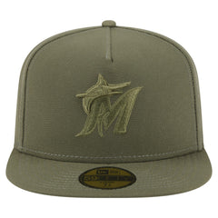Miami Marlins Color Pack A-Frame 59FIFTY Fitted Hat Olive