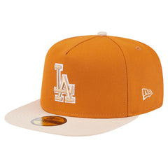 Los Angeles Dodgers Two-Tone Color Pack A-Frame 59FIFTY Fitted Hat Orange/Light Beige