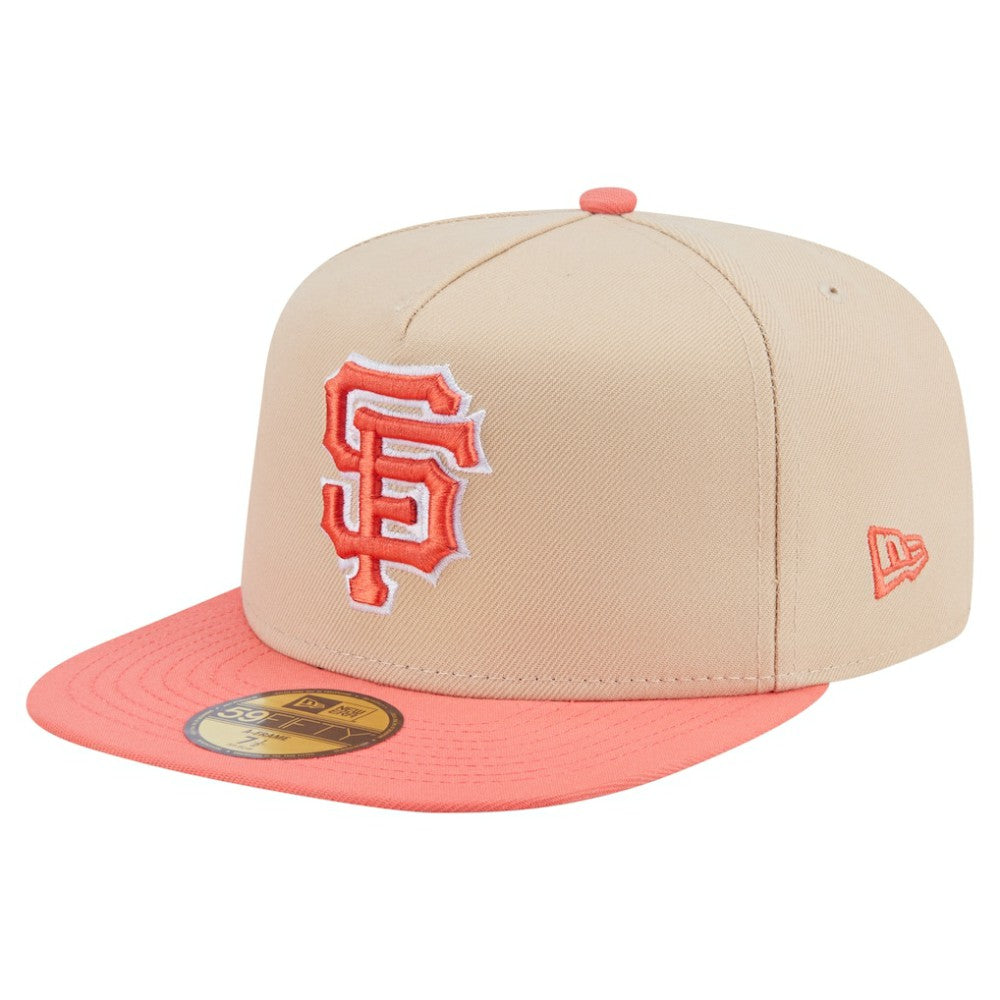 San Francisco Giants Two-Tone Color Pack A-Frame 59FIFTY Fitted Hat Light Beige/Coral