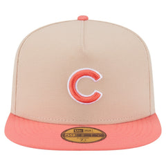 Chicago Cubs Two-Tone Color Pack A-Frame 59FIFTY Fitted Hat Light Beige/Coral