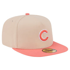 Chicago Cubs Two-Tone Color Pack A-Frame 59FIFTY Fitted Hat Light Beige/Coral