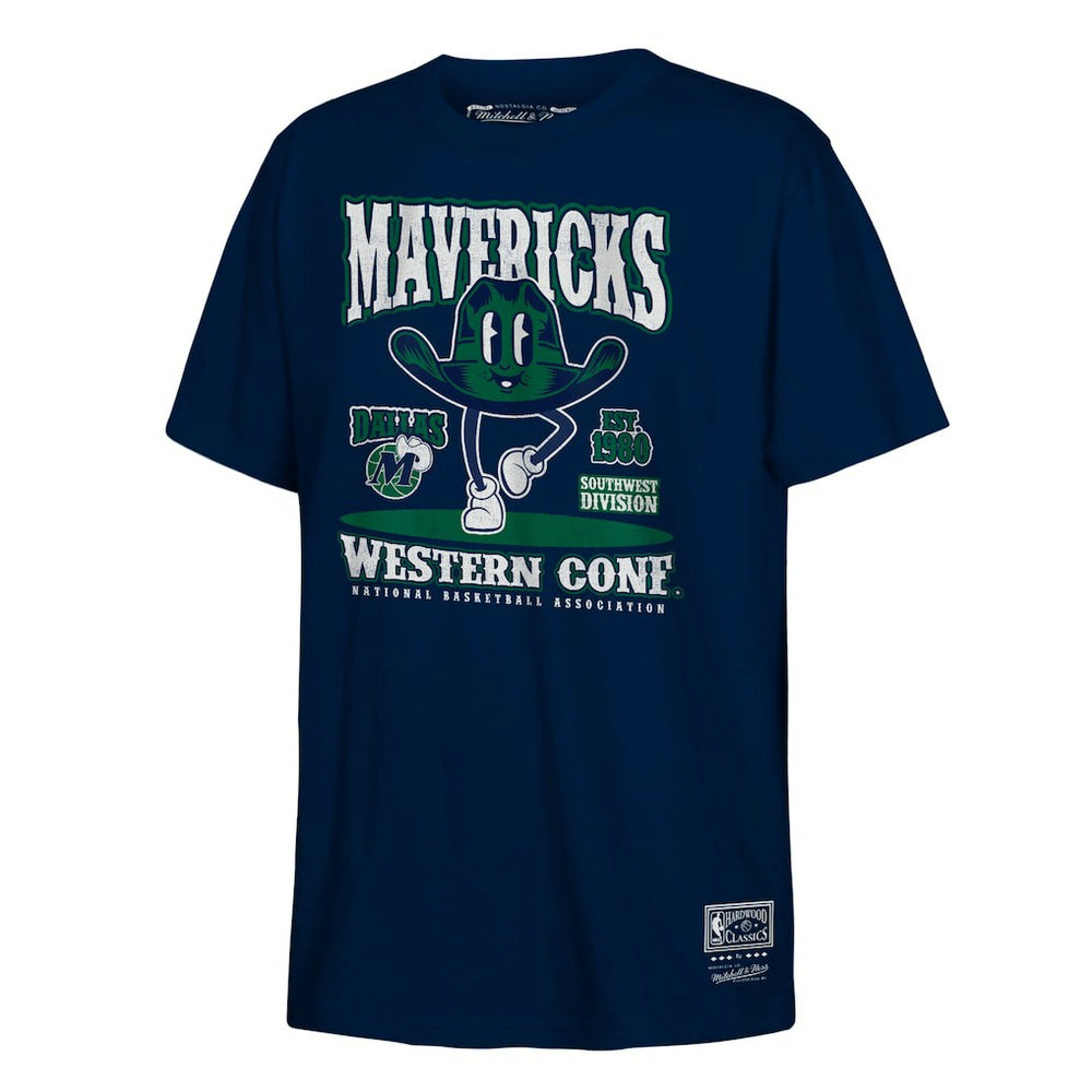 Dallas Mavericks Youth Retro Mascot Script T-Shirt sale - Navy shop