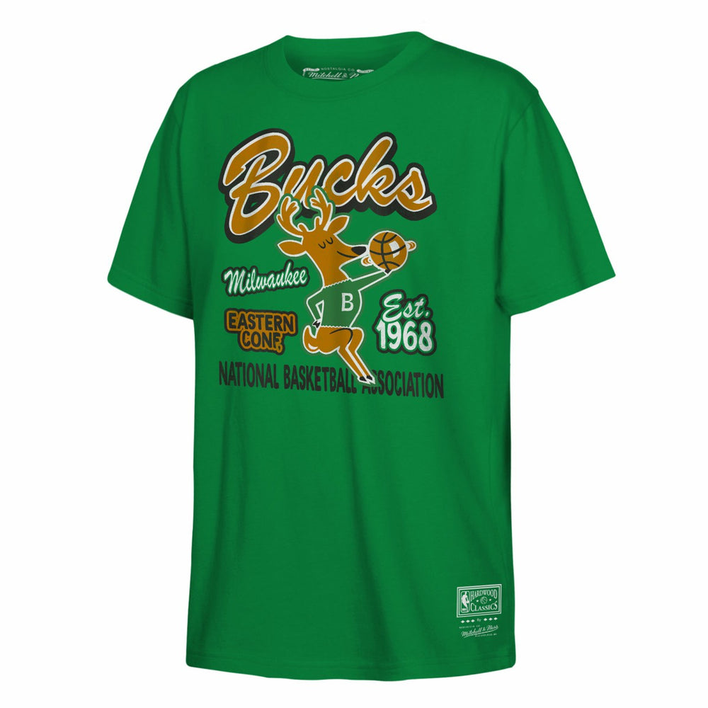 Milwaukee Bucks Youth Retro Mascot Script T-Shirt - Kelly Green outlet