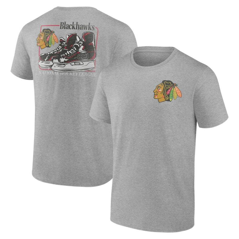 Chicago Blackhawks Glory Skates T-Shirt - Heather Gray T-shirts