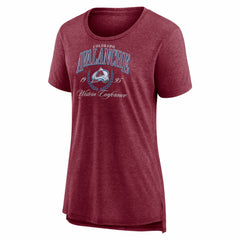 Colorado Avalanche Women's Reign Supreme Tri-Blend T-Shirt - Burgundy T-shirts
