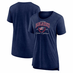 Columbus Blue Jackets Women's Reign Supreme Tri-Blend T-Shirt - Navy T-shirts