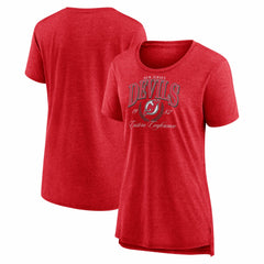 New Jersey Devils Women's Reign Supreme Tri-Blend T-Shirt - Red T-shirts