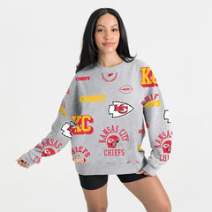 Kansas City Chiefs Gameday Couture Women's Always On Repeat Fleece Sweatshirt - Heather Gray online