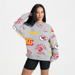 Kansas City Chiefs Gameday Couture Women's Always On Repeat Fleece Sweatshirt - Heather Gray online