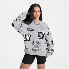 Las Vegas Raiders Gameday Couture Women's Always On Repeat Fleece Sweatshirt - Heather Gray for sale
