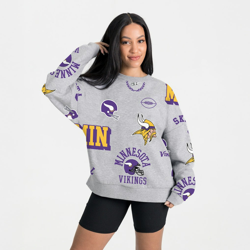 Minnesota Vikings Gameday Couture Women's Always On Repeat Fleece Sweatshirt - Heather Gray online